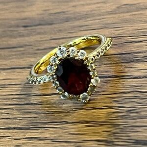 Natural Rhodolite Garnet ring